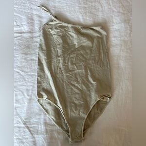 One-Shoulder Sage Green Women's Bodysuit